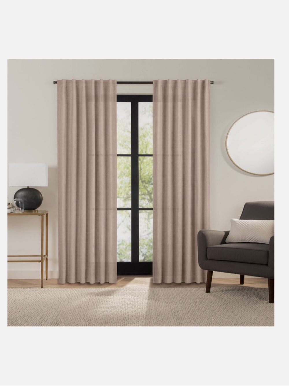 Fieldcrest Luxury Alden Linen DUSTY ROSE Light Filtering 50x84 Panel